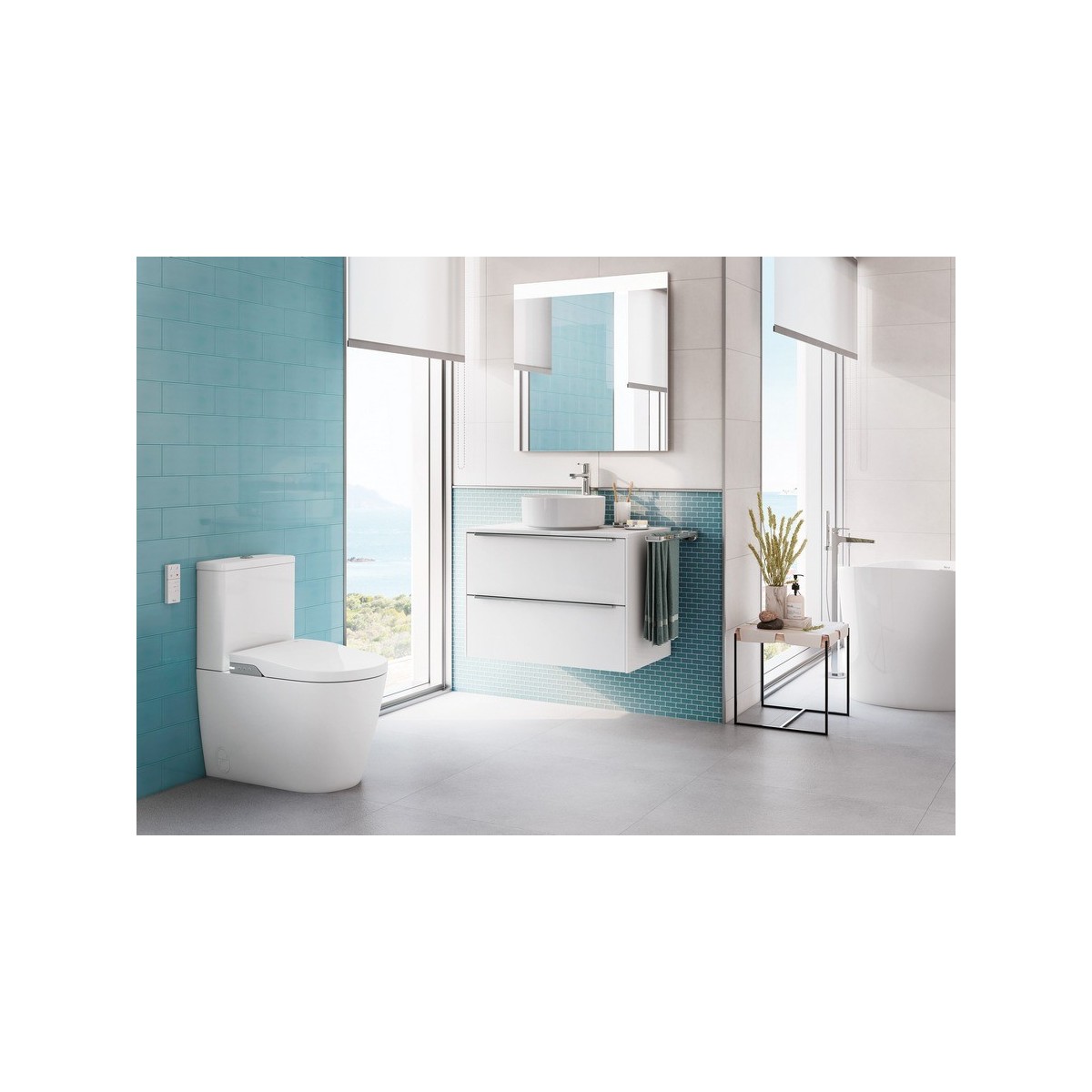 Toilette lavante IN WASH au sol RIMLESS blanc INSPIRA - ROCA A80306L001 