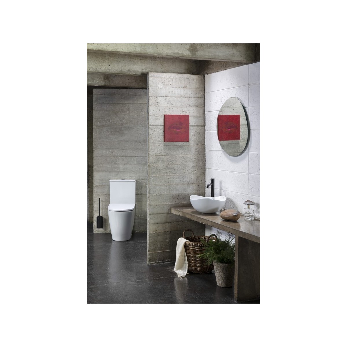 Hotel'S Round Porte-Balayette  Mural Noir Mat-Roca A817587C40 