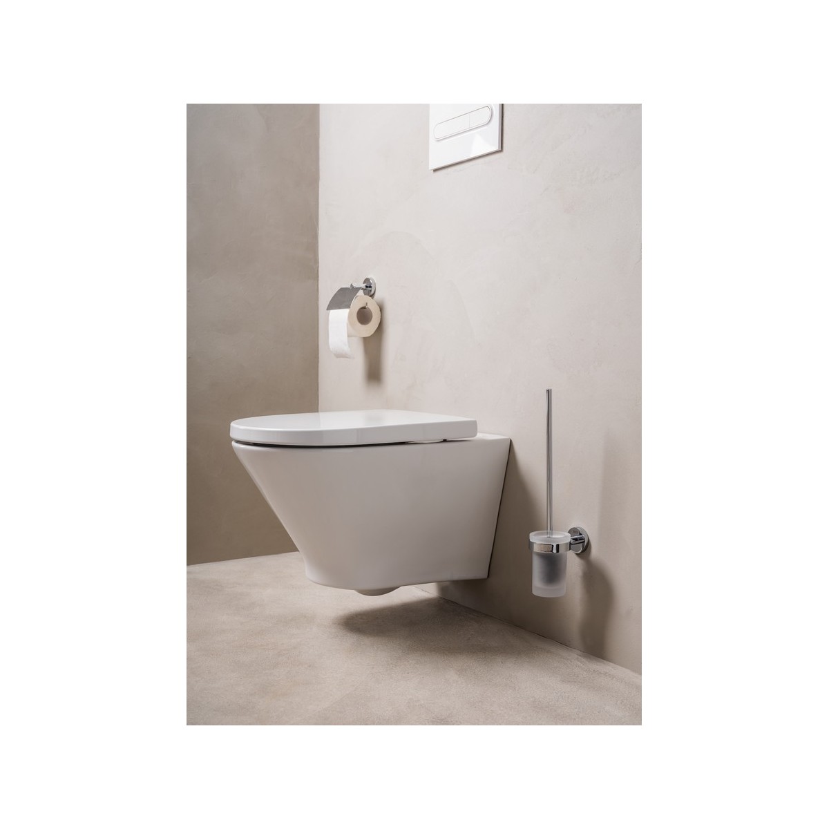 Compas  Porte-Papier Rouleau Avec Couvercle Chromé - ROCA A817677C00 