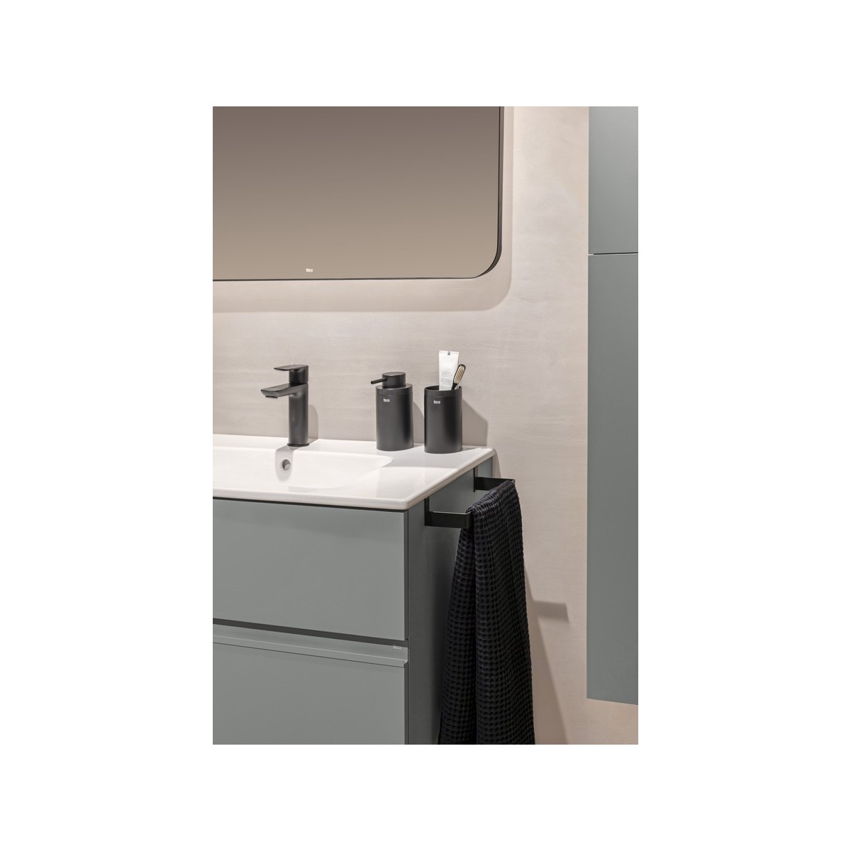 Extra porte-serviettes compact 275 x 106 x 50 mm noir mat - ROCA A817921NB0 