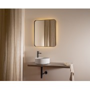 Luna miroir carré avec cadre noir et éclairage d’ambiance led 800 x 800 mm - ROCA A812422000 