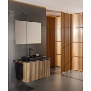 Luna miroir rond ø 1000 avec cadre noir et éclairage d’ambiance led - ROCA A812427000 