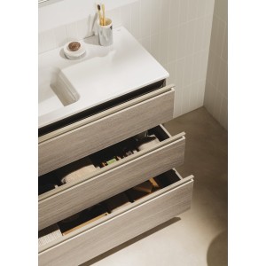 The gap unik meuble 3 tiroirs + lavabo slim droite 800mm frêne nordic - ROCA A851489434 