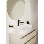 The Gap Meuble 2T Pour Vasque À Poser (Meuble+Plan) 600 Mm Noyer/Poignées Noires - ROCA A851500517 