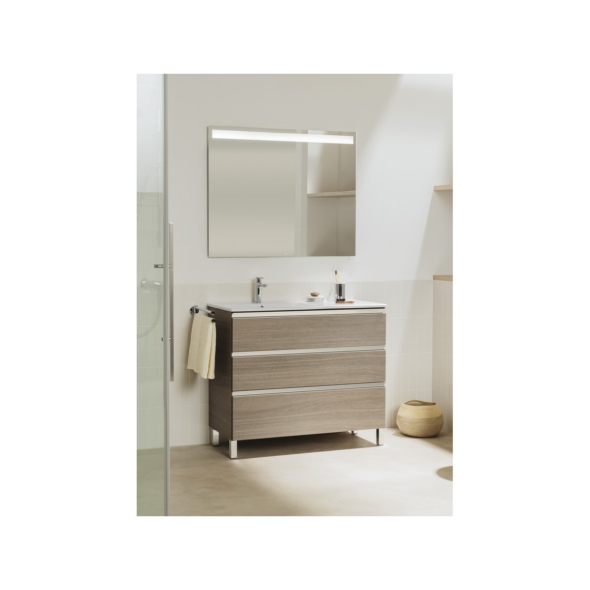 The Gap Pack 3T Lav Dte 1000Mm (Unik+Miroir) Frêne Nordic - ROCA A851523434 