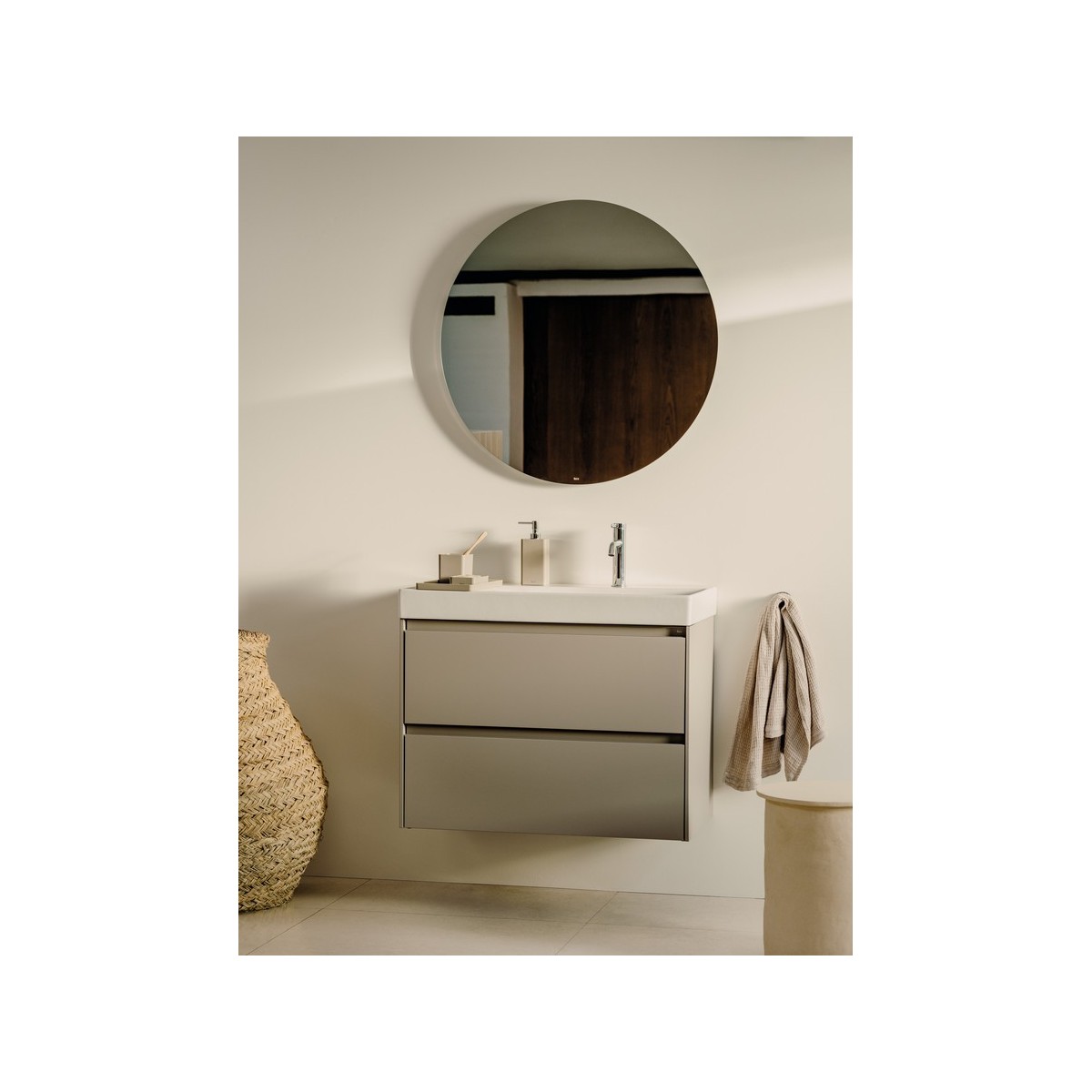 Ona Unik 2 Tiroirs 800Mm Droite Orme Foncé-Roca A851690511 