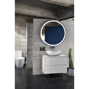 Ona Pack Meuble 2T+Plan Pr Lav Centré+Miroir 800 Blanc Mat-Roca A851716509 