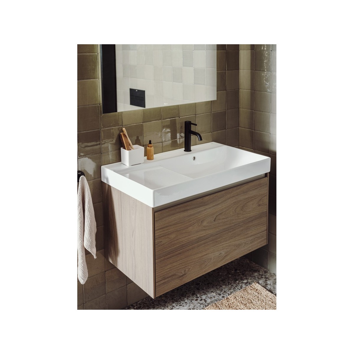 Ona Unik 1 Tiroir 800Mm Droite Orme Foncé-Roca A851719511 