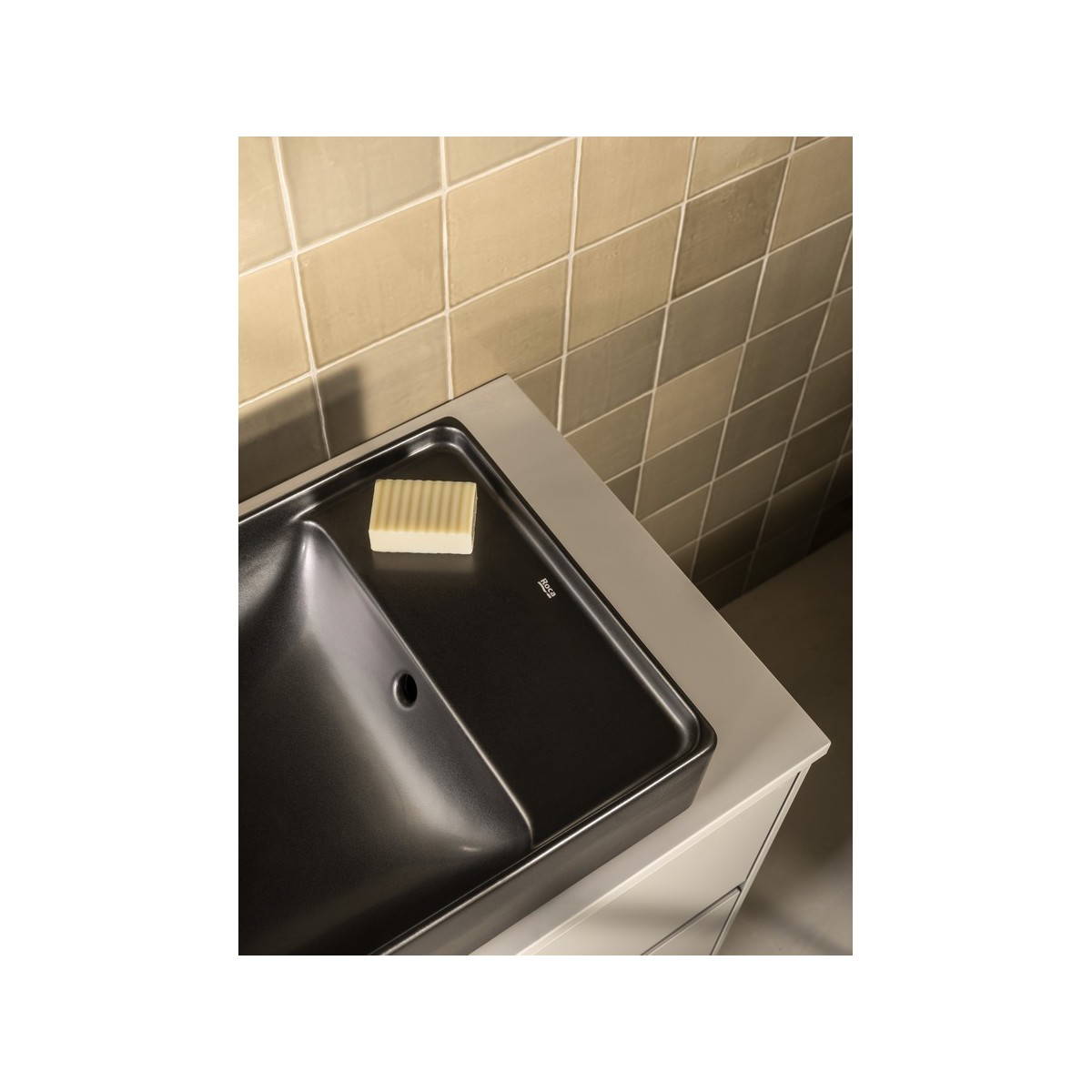 Ona Meuble 2 Tiroirs Pr Lavabo Droite + Plan 800Mm Gris Mat-Roca A851727510 