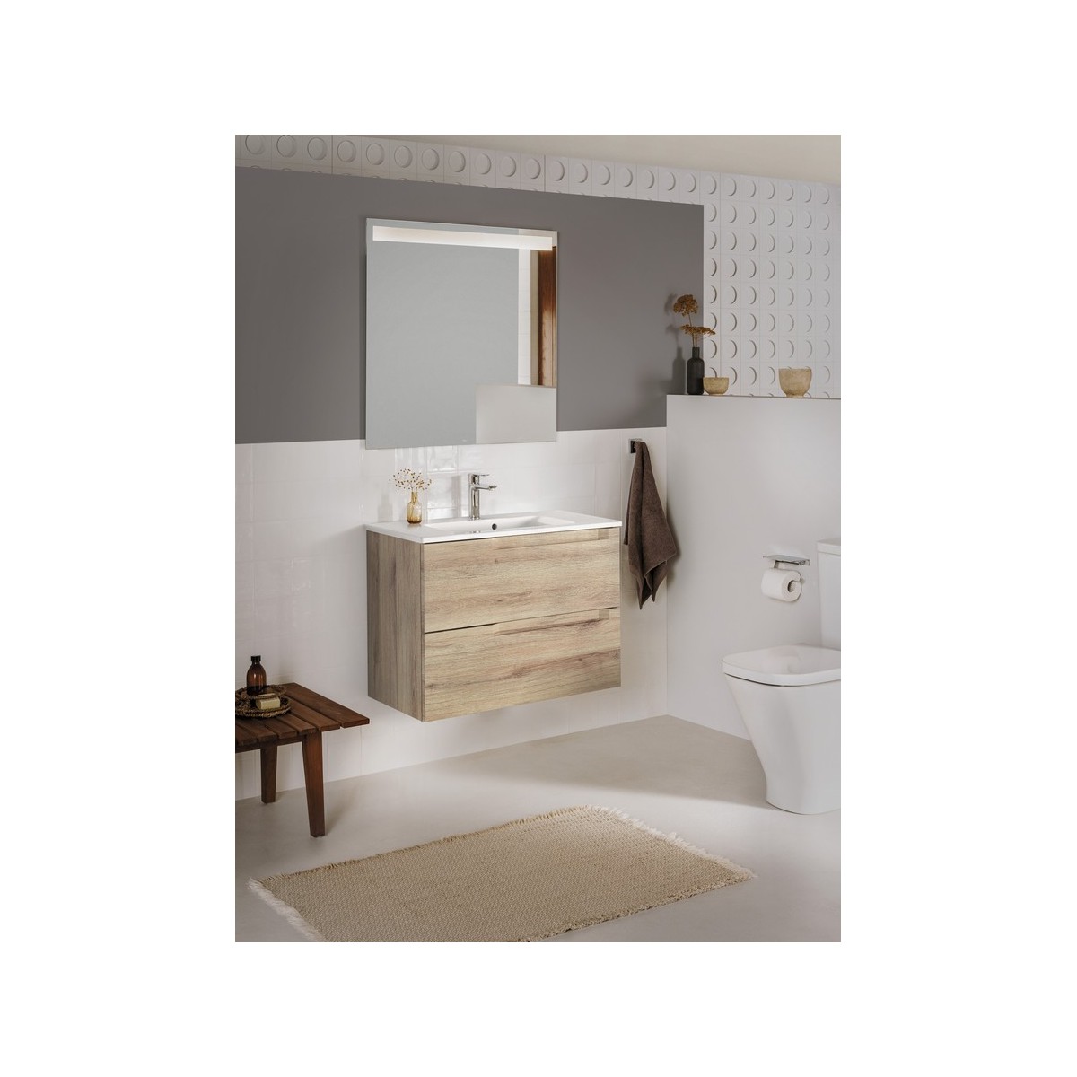 Aleyda Pack Compact 2 Tiroirs 800 Mm Bois Naturel - ROCA A851832524 