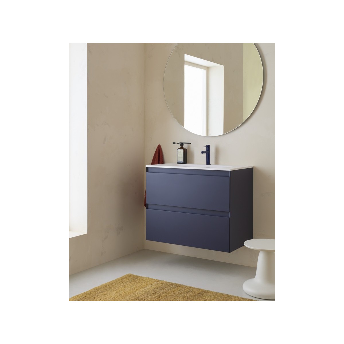 Tenue unik 2 tiroirs 800mm bleu nuit mat - ROCA A851934538 