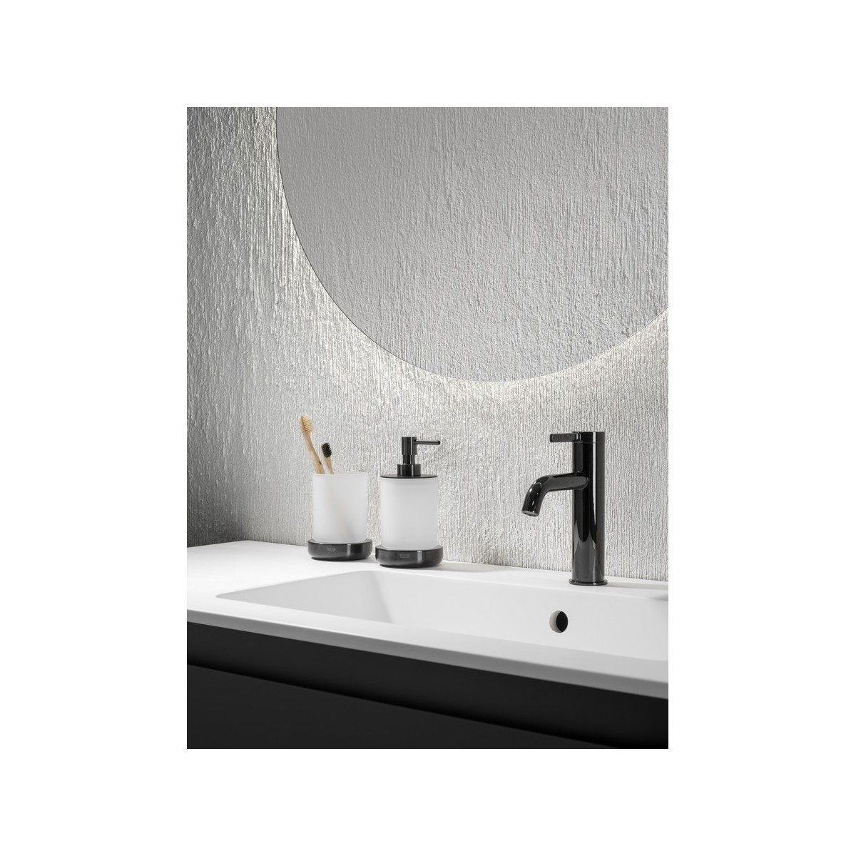 Tenue unik 2 tiroirs lavabo centré 1000mm noir mat - ROCA A851935532 