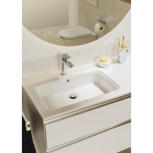 The gap meuble 2t pr vasq à dte 1000 mm blanc brillant/poignées alu brillantes - ROCA A851958806 