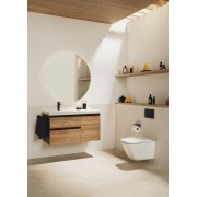 The gap unik 2t+1p lavabo mural asym dte 1000 blanc brill/poignées alu brill - ROCA A851969806 