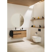 The gap unik 2t+1p lavabo asym droite slim 1000 city oak/poignées nickel mat - ROCA A851997402 
