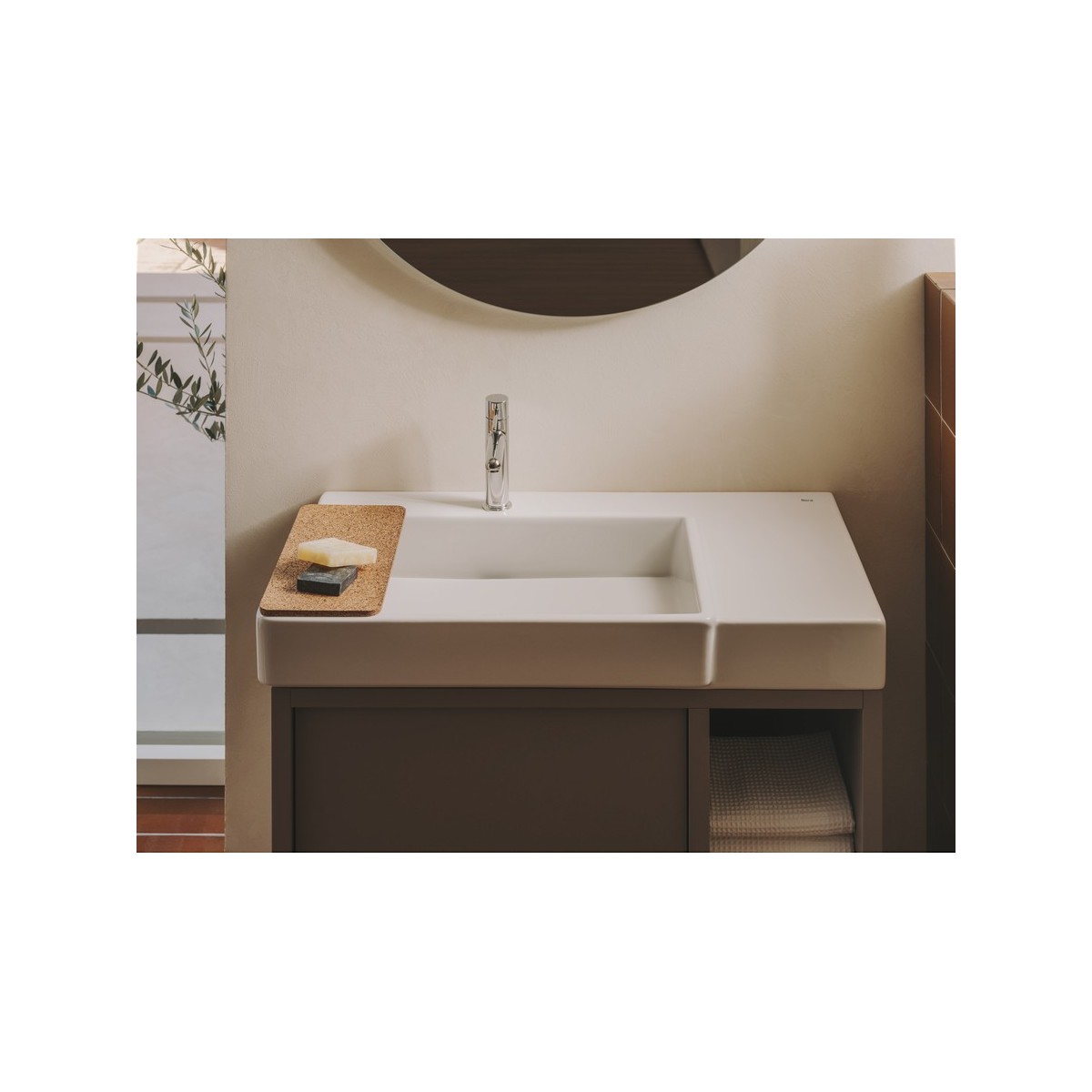 Tura unik 2t 2 niches lat lavabo asymétrique g 800 blc cassé mat - ROCA A852028558 