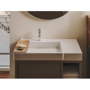 Tura unik 2t 2 niches lat lavabo asymétrique g 800 terracotta clair mat - ROCA A852028560 