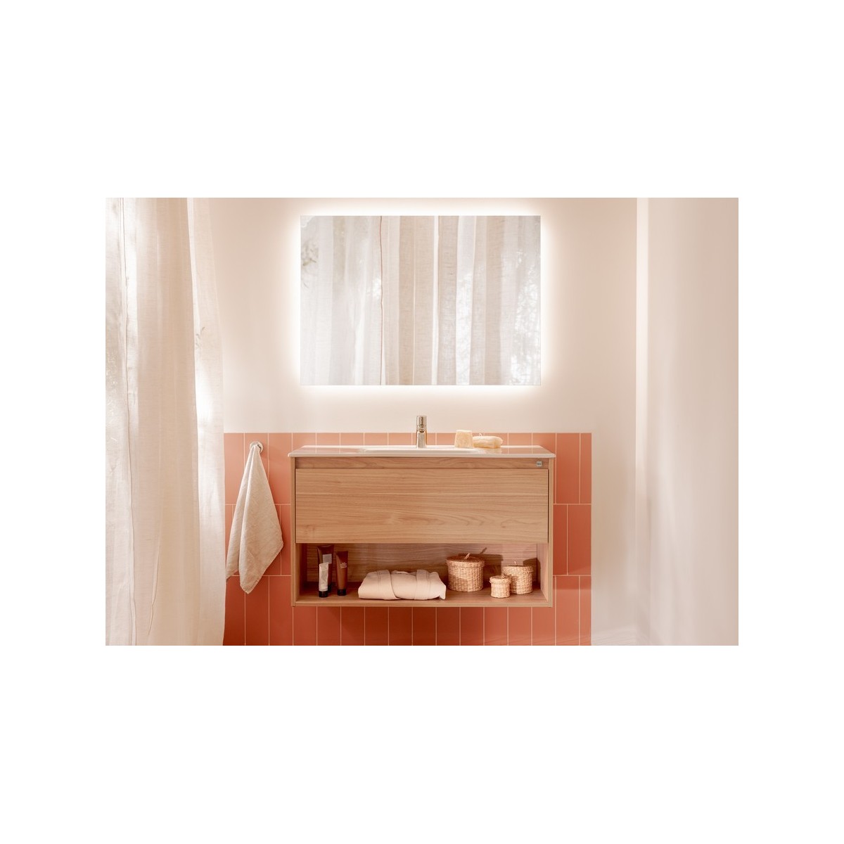 Tenor unik (meuble 1 tiroir et 1 niche inférieure + lavabo) 1000 mm noyer - ROCA A852081517 