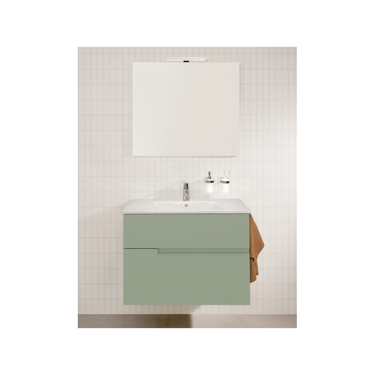 Victoria-n pack (meuble+lavabo+miroir+applique) 2 tiroirs 800 mm vert sauge - ROCA A852107564 