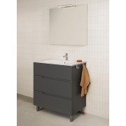 Victoria-n pack (meuble+lavabo+miroir+applique) 3 tiroirs 800 mm onyx - ROCA A852112531 