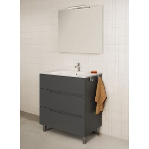 Victoria-n pack (meuble+lavabo+miroir+applique) 3 tiroirs 800 mm onyx - ROCA A852112531 