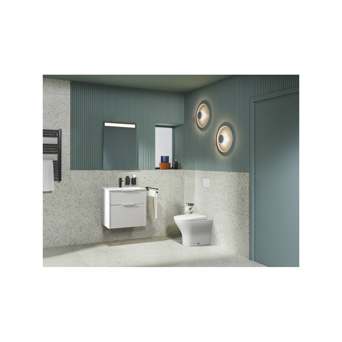 Optica unik 2 tiroirs et lavabo porcelaine 600 mm blanc mat - ROCA A852451509 