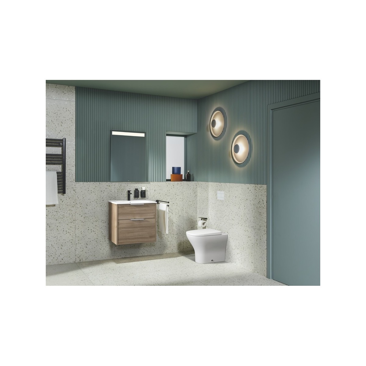 Optica unik 2 tiroirs et lavabo porcelaine 600 mm noyer - ROCA A852451517 