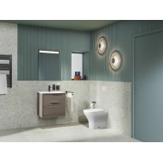 Optica unik 2 tiroirs et lavabo porcelaine 600 mm chêne foncé - ROCA A852451537 