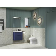 Optica unik 2 tiroirs et lavabo porcelaine 600 mm bleu acier mat - ROCA A852451551 