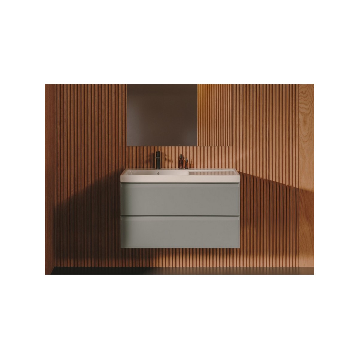 Linea pack (meuble+lav asymétrique droite+miroir eidos) 2 tiroirs 1000 mm bleu - ROCA A852498596 