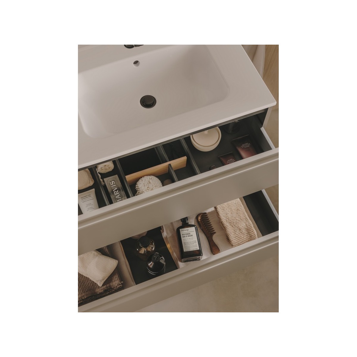 Volia unik meuble 2 tiroirs gris mat et lavabo en céramique gris mat 1000 mm - ROCA A852541510 