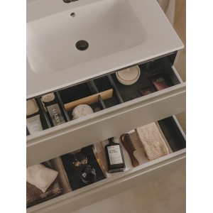 Volia unik meuble 2 tiroirs gris mat et lavabo en céramique gris mat 1000 mm - ROCA A852541510 