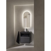 Meridian meuble 2 tiroirs et 1 niche noir mat et ébène 800 mm - ROCA A858107610 