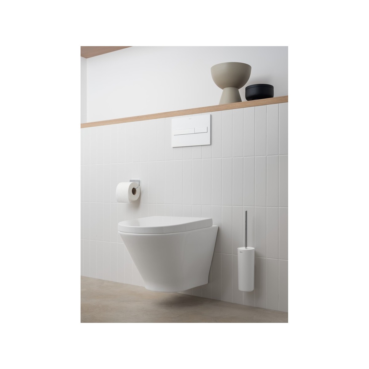 Plaque de commande PL2 Double One Dual Blanc Brillant - ROCA A890196000 