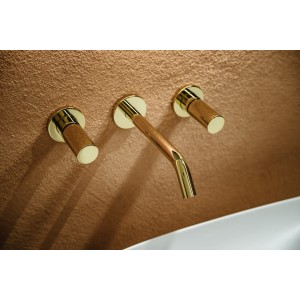 Kartell laufen mitigeur de lavabo 2 poignées encastré bec 175mm pvd or rose - LAUFEN H3123360821201 