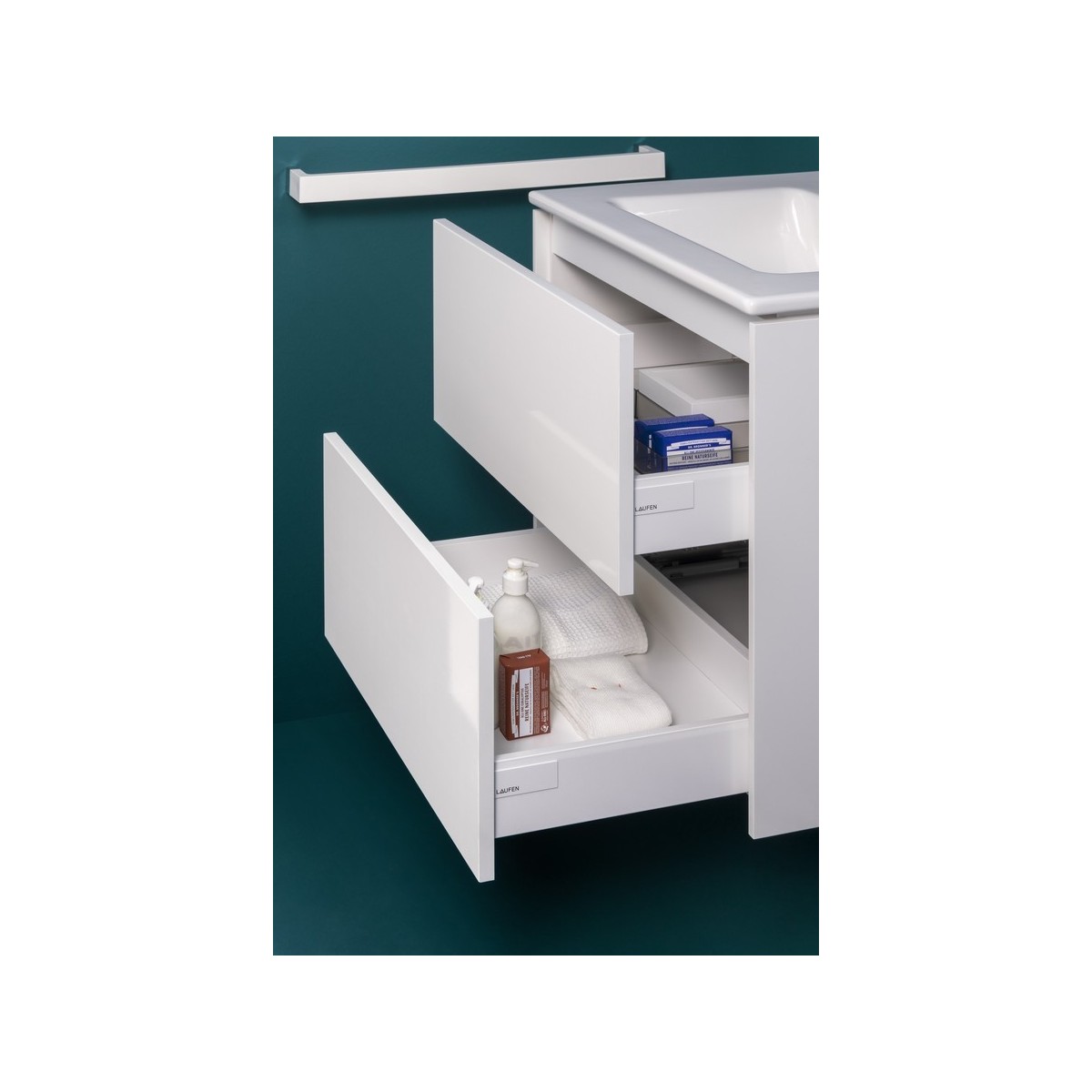 Kartell laufen porte-serviettes 'rail' 600mm plastique 600x75x40mm noir opaque - LAUFEN H3813320910001 