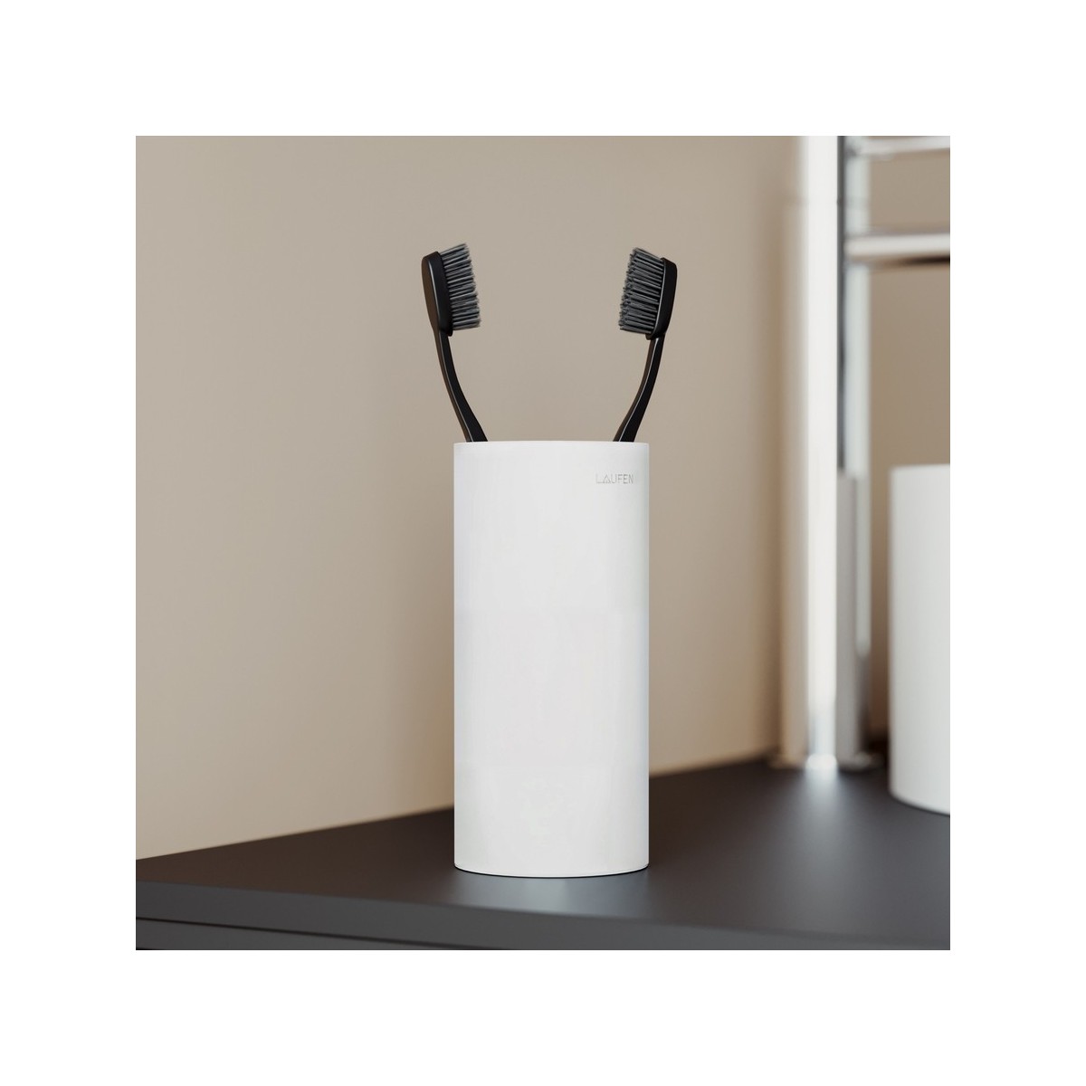 Nixie porte-brosse à dents à poser blanc mat 62x62x134 mm - LAUFEN H3821502680001 