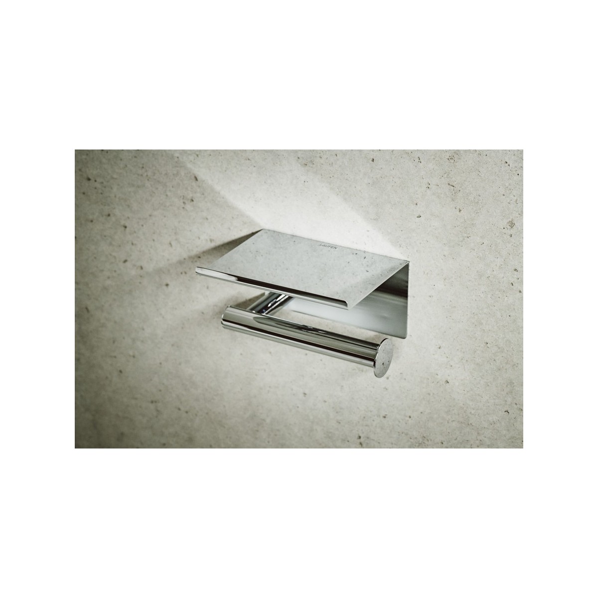 Niara porte-papier toilette avec couvercle pvd couleur inox 159x112x88 mm - LAUFEN H3840621610031 