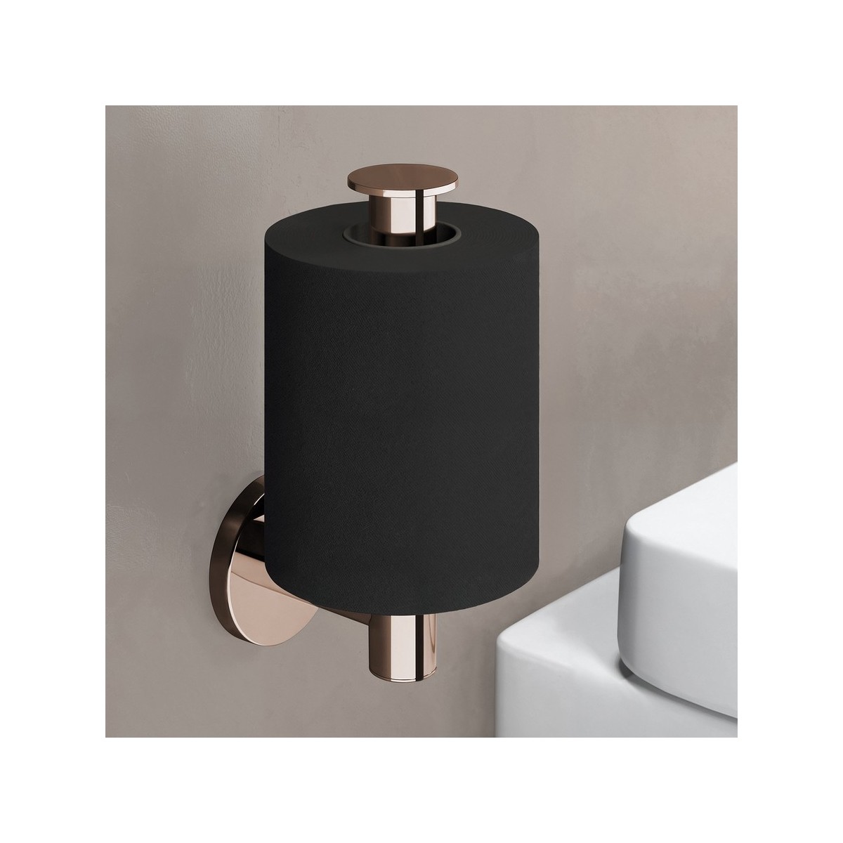 Niara porte-papier toilette vertical rose gold brossé 58x95x176 mm - LAUFEN H3840621620021 