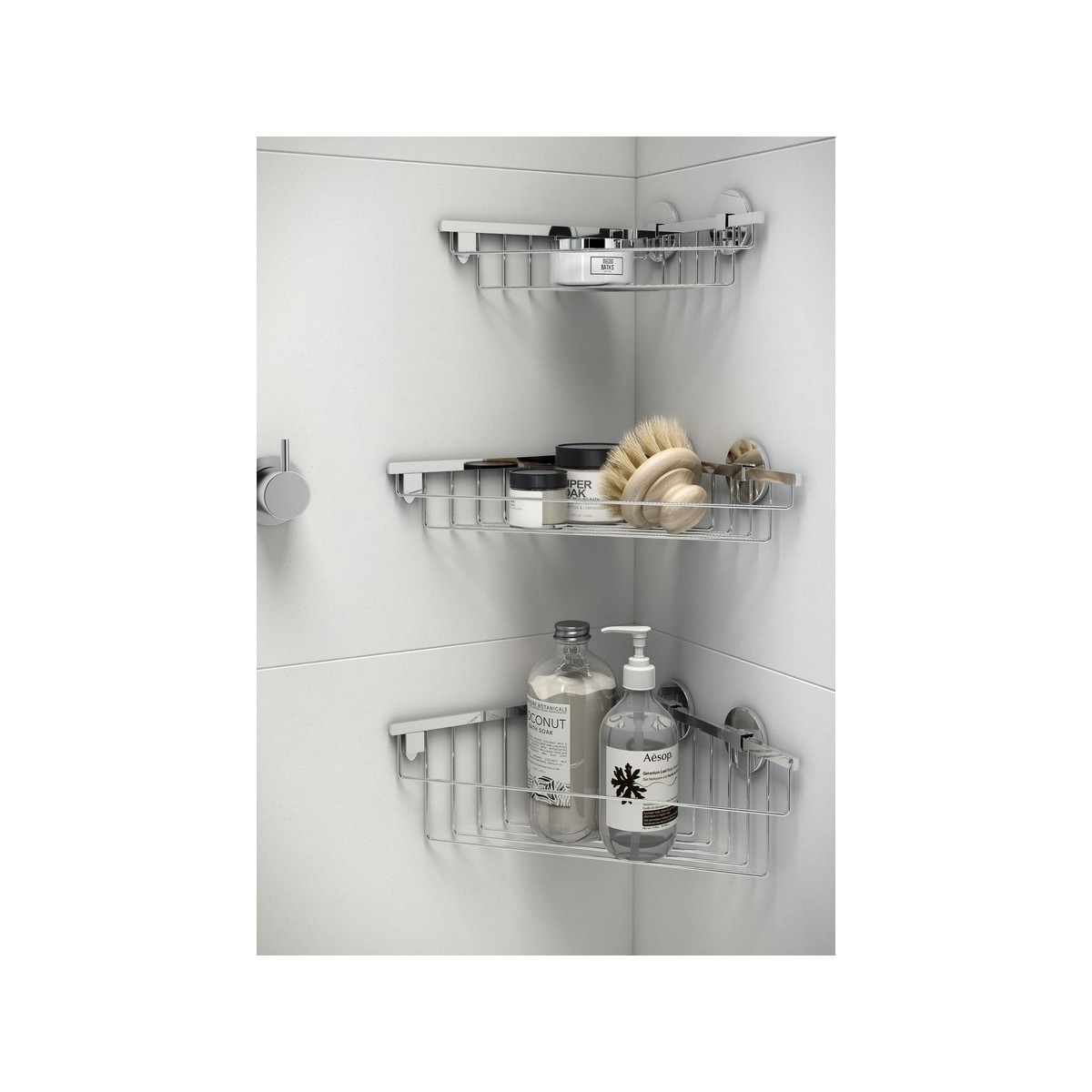 Cana porte-savon grille d'angle 26x26 cm à coller chromé chromé 250x257x83 mm - LAUFEN H3851310040021 