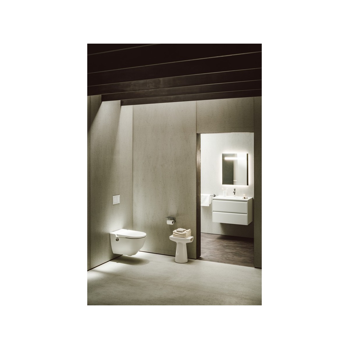 Meda meuble 800 2t pour lavabo marbond 814117 gris traffic 770x440x505 - LAUFEN H4216820112661 