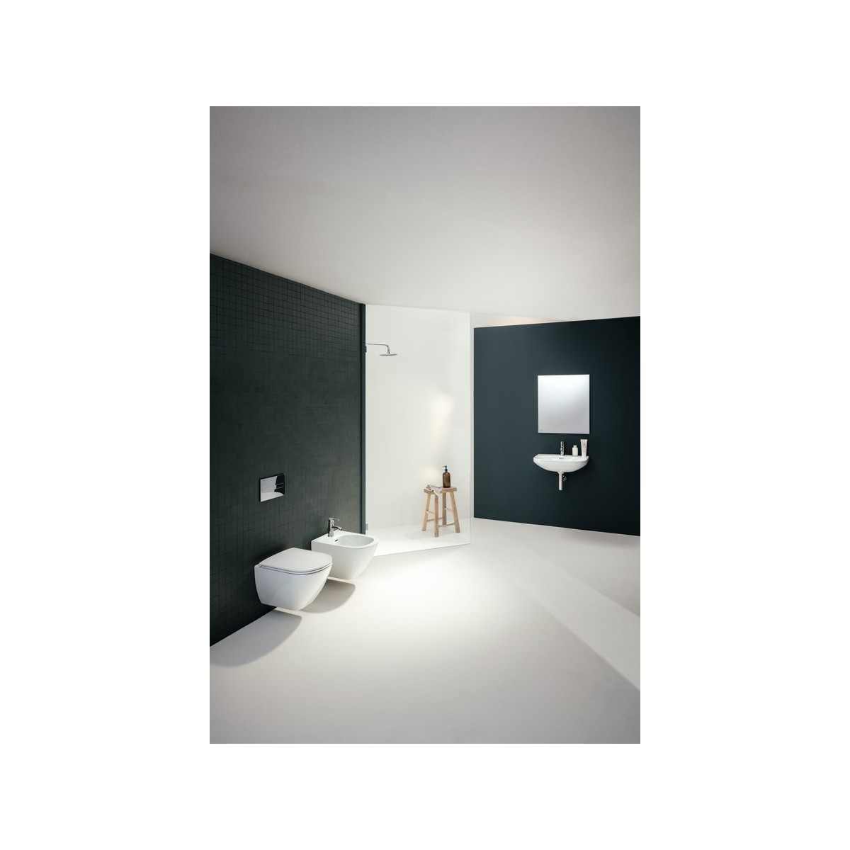 Frame 25 miroir avec cadre aluminium 600mm 600x25x700mm noir mat - LAUFEN H4474029004501 