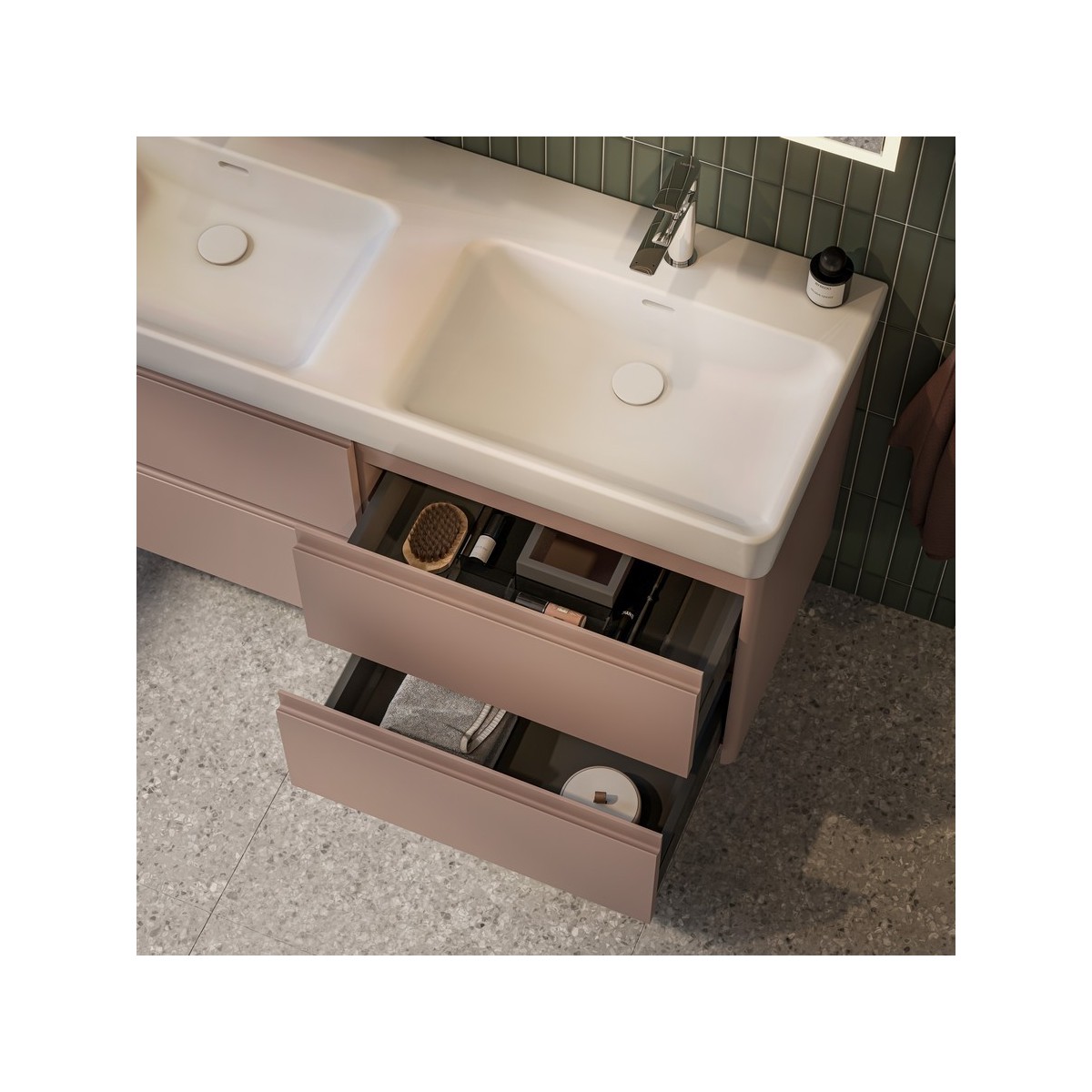 Ilbagnoalessi organisateur de tiroir "h" en verre fumé blanc 268x371x61 mm - LAUFEN H4925920970001 
