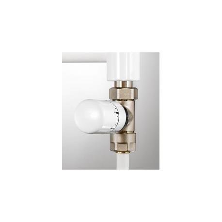 Kit robinetterie manuelle droit tete thermostatique design nickelé- ACOVA 841068