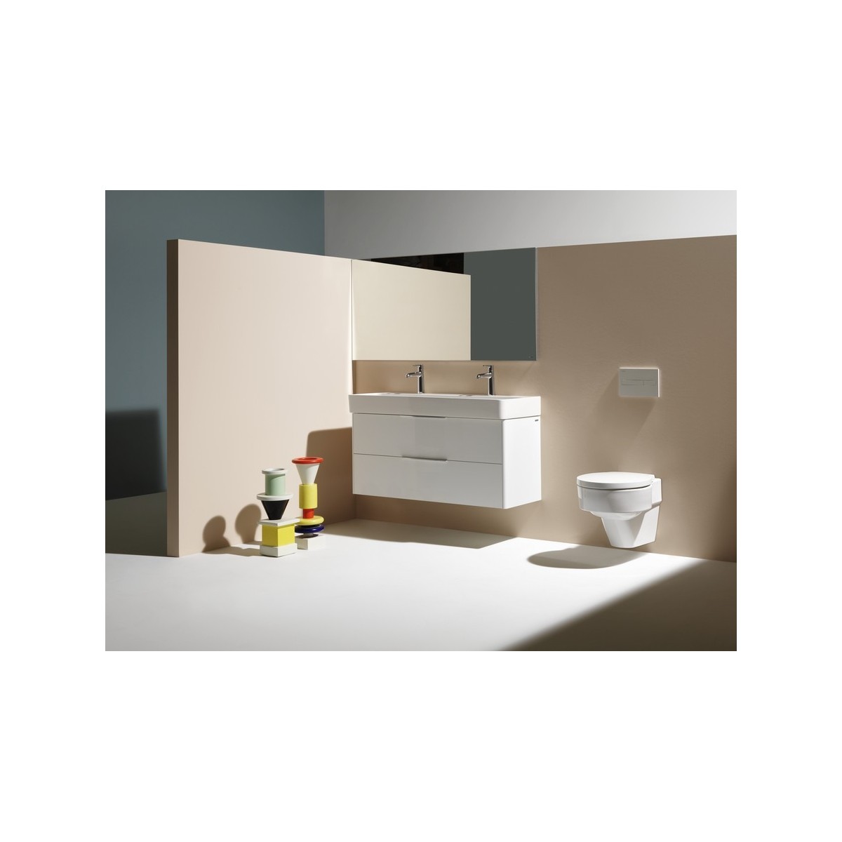 Val lavabo mural ou à poser sur meuble non percé 1200x420x115mm blanc - LAUFEN H8102890001091 