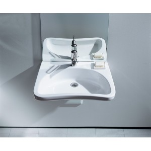 Rehab lavabo pmr 'liberty' avec 1 trou pour la robinetterie 660x550x165 mm blanc - LAUFEN H8106030001041 