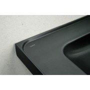 Meda lavabo mural ou à poser sur meuble noir mat 1200x460x80 mm - LAUFEN H8141117161111 