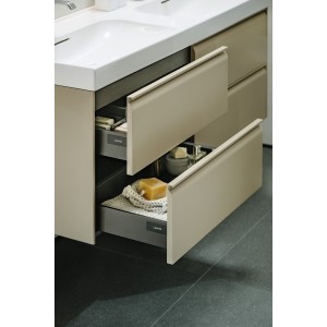 Meda lavabo double mural ou à poser sur meuble blanc 1300x460x80 mm - LAUFEN H8141120001111 