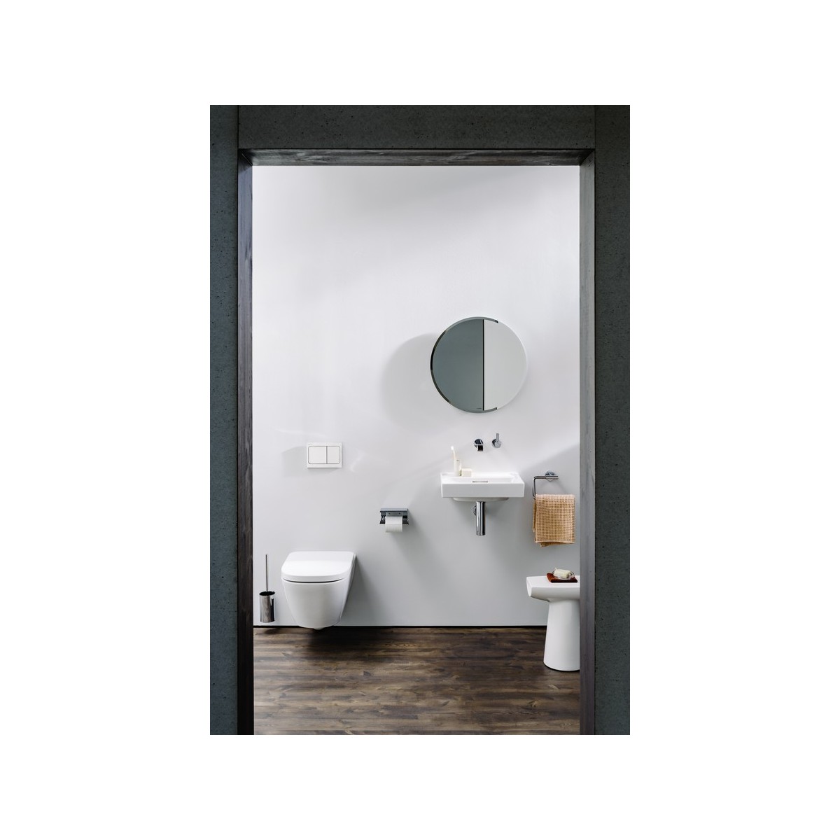 Meda lave-mains à poser sur plan face inférieure meulée graphite mat 450x350x80 - LAUFEN H8161117581041 