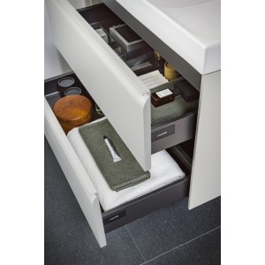 Meda lavabo mural ou à poser sur meuble tablette à droite blanc mat 800x460x80mm - LAUFEN H8171167571121 